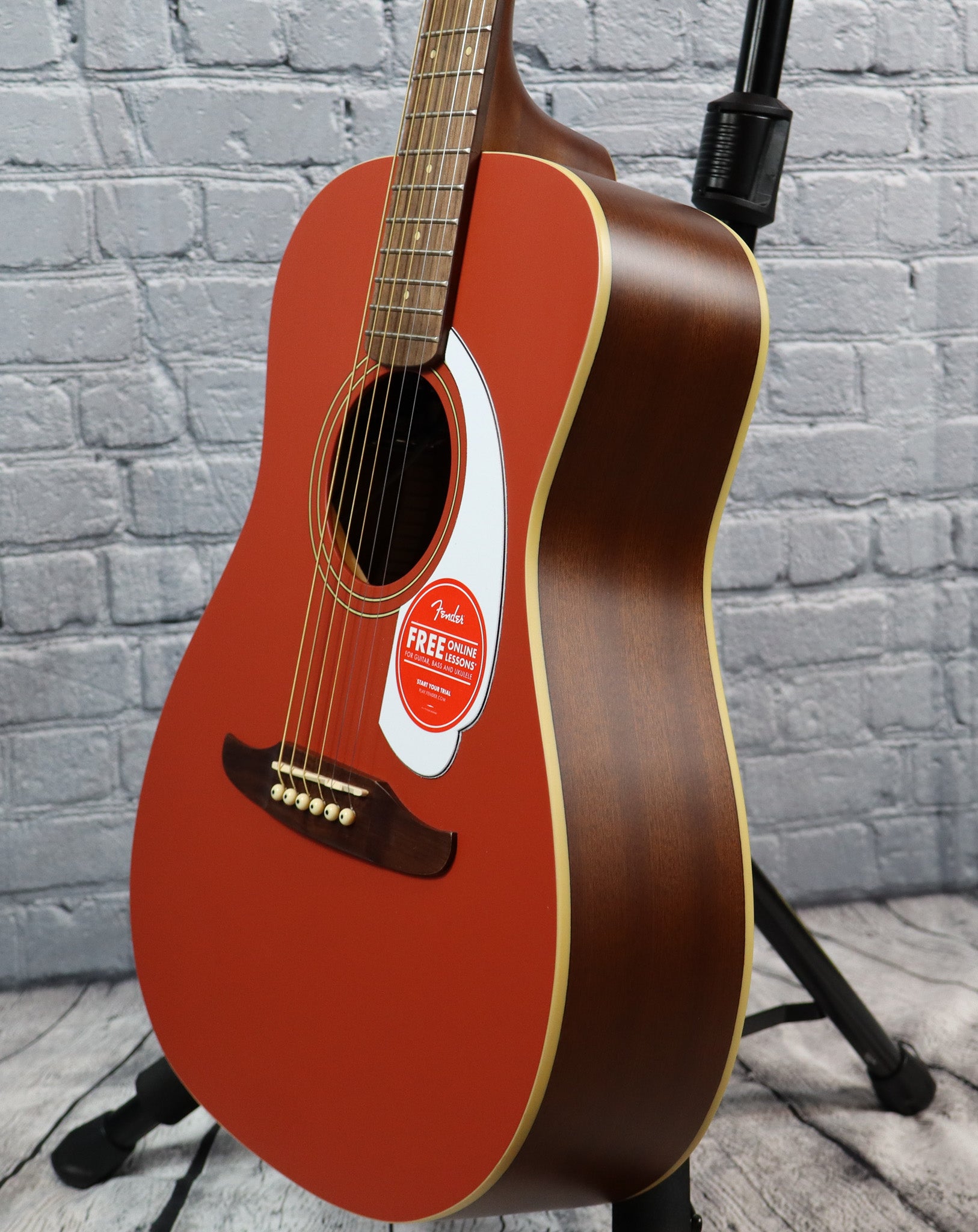 Fender Malibu Player Acoustic/Electric Guitar-Fiesta Red