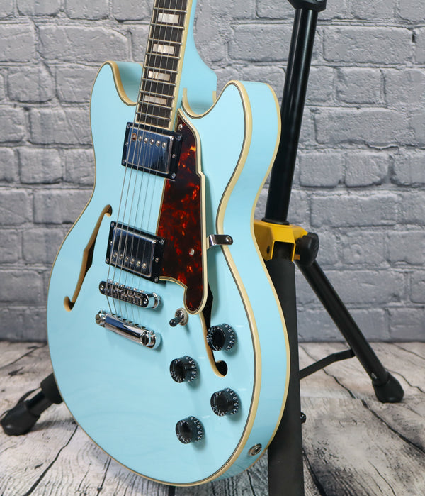 D'Angelico Premier Mini DC Electric Guitar-Sky Blue