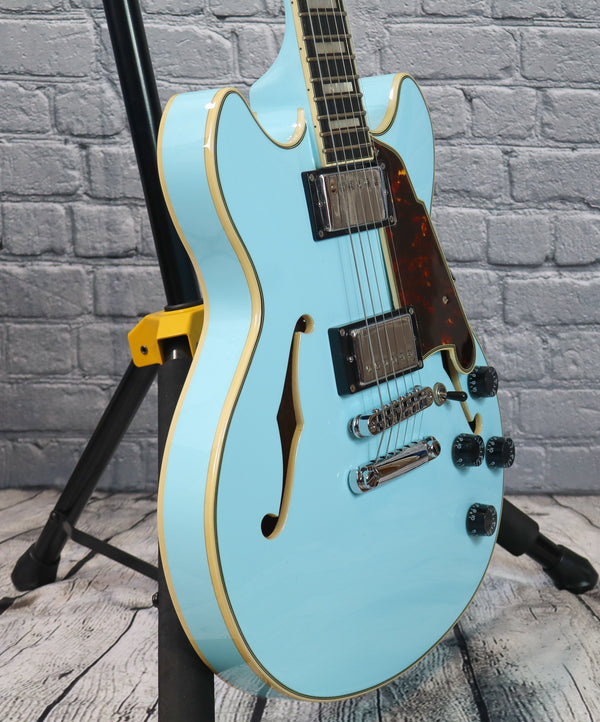 D'Angelico Premier Mini DC Electric Guitar-Sky Blue