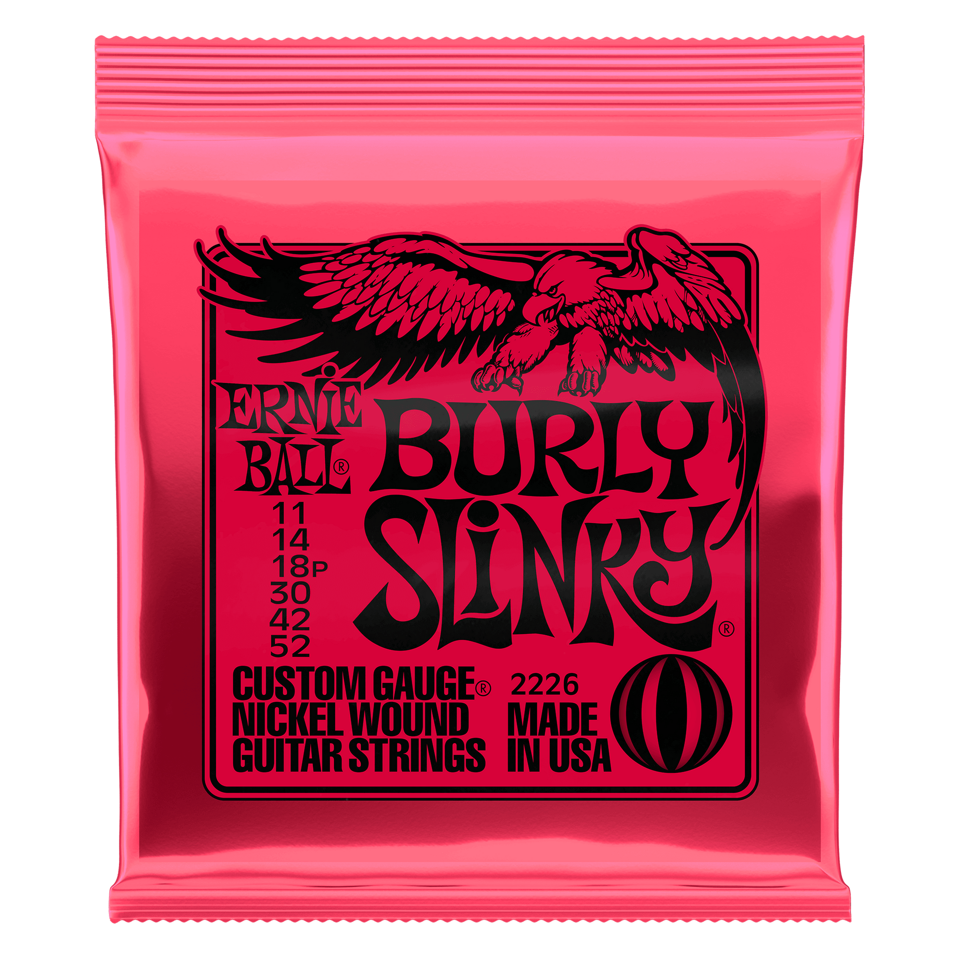 Ernie Ball P02226 Burly Slinky Nickel Wound Electric Guitar Strings (11-52) - Standard.