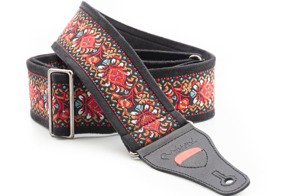 Right On Straps Legends Woodstock II Guitar Strap-Red